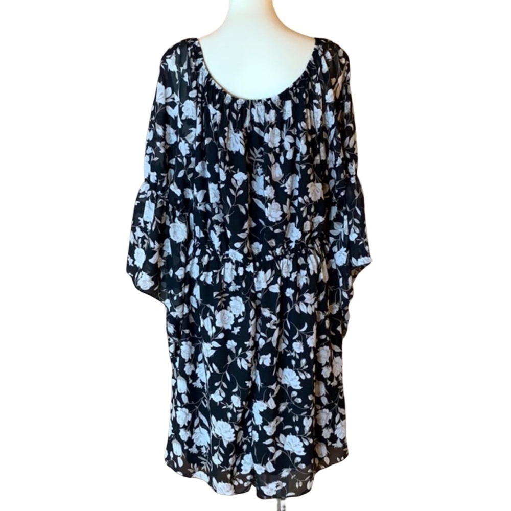 Espresso floral print chiffon dress Size 2X